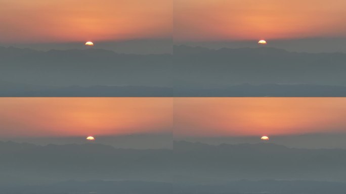 航拍于都夕阳西下