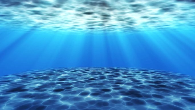 4K逼真的超现实水下海底移动水动画。