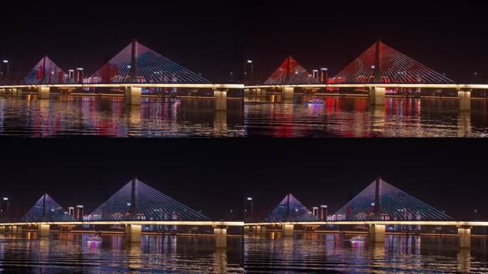 长沙银盆岭大桥城市夜景