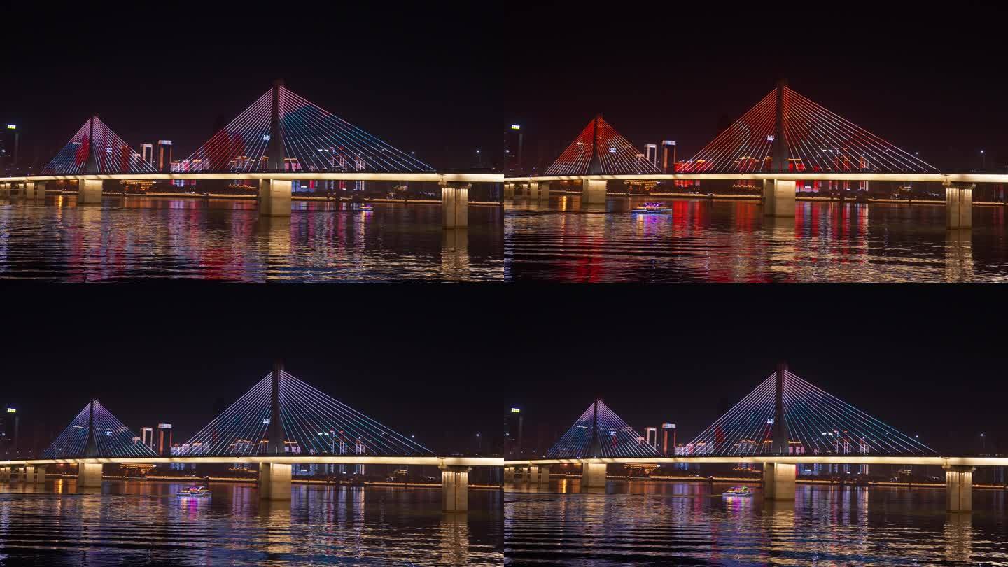 长沙银盆岭大桥城市夜景