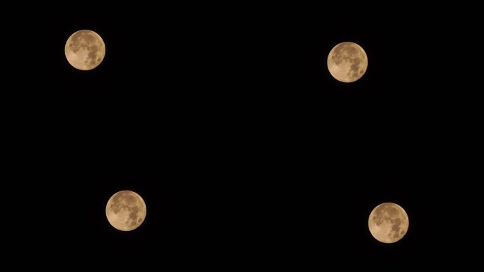 月亮落下延时黑夜中秋节月亮月落延时夜晚