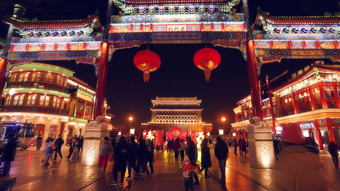 元宵节 灯会北京前门街景