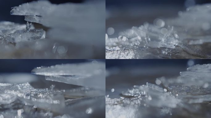 冰雪融化特写空镜