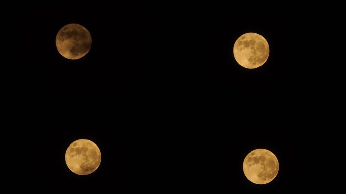 月亮落下延时黑夜中秋节月亮月落延时夜晚