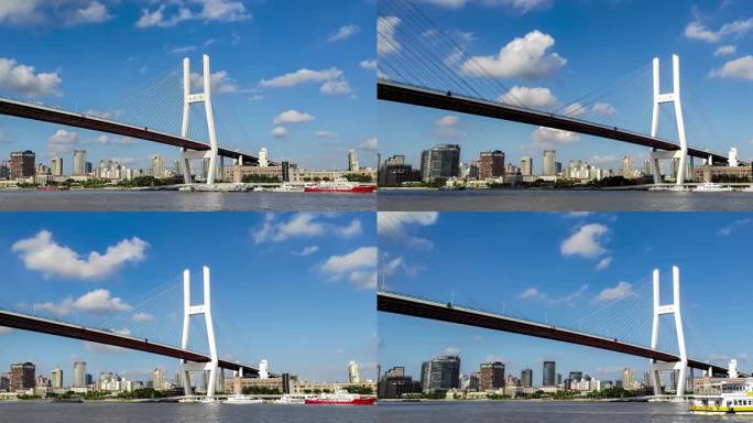 上海黄浦江南浦大桥城市风光延时摄影