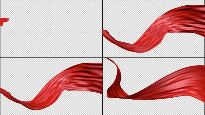 2款红绸元素流动背景素材
