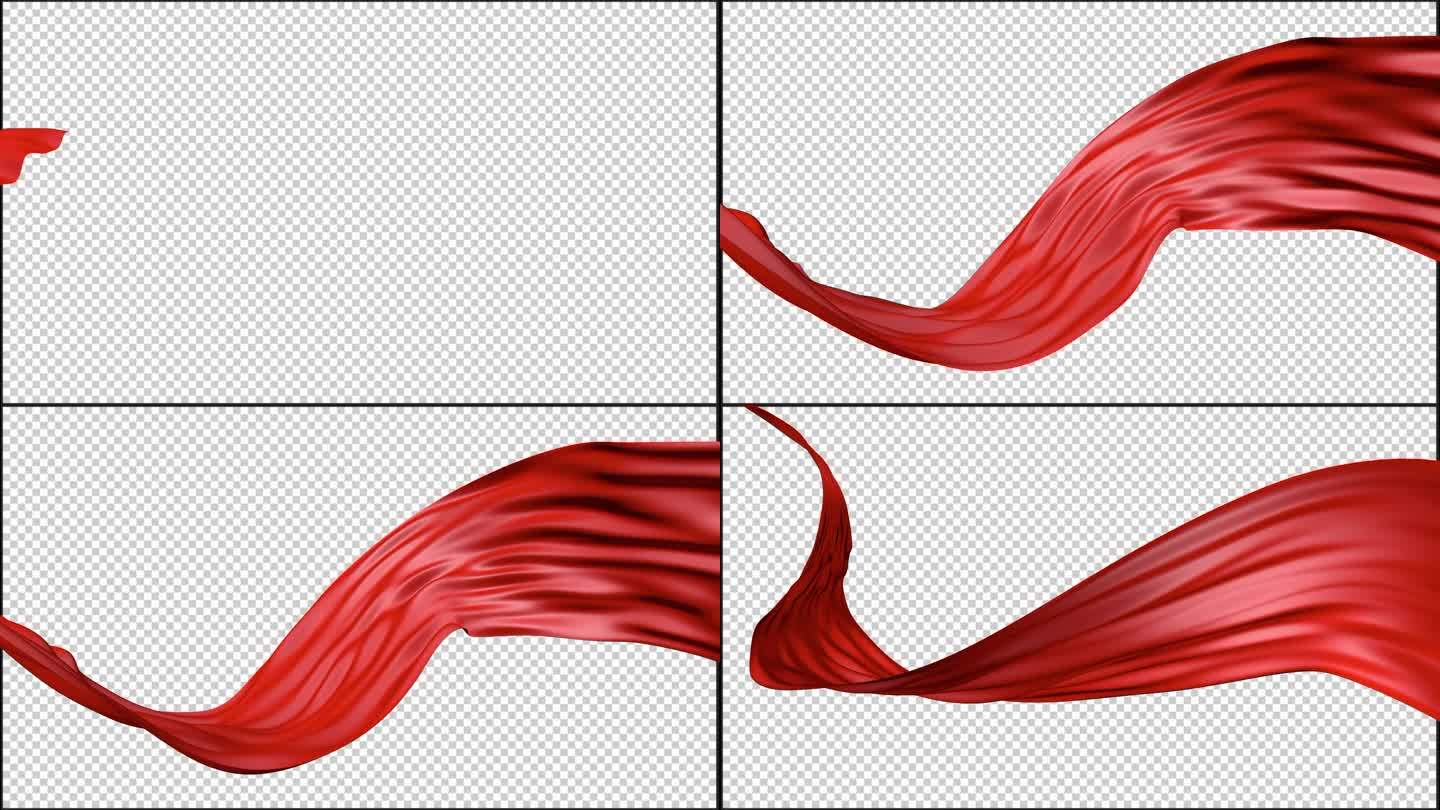 2款红绸元素流动背景素材