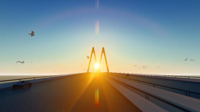 跨海大桥延时航拍