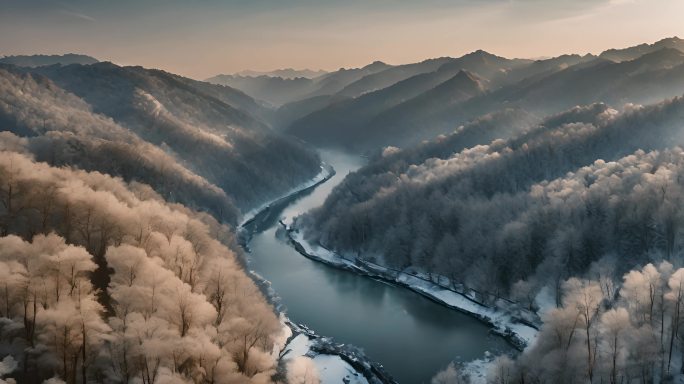 4k长江三峡祖国大好河山万里冬天长江