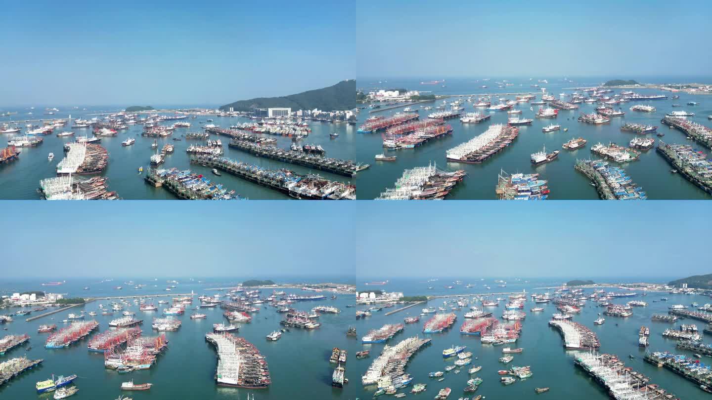 航拍广东阳江海陵岛闸坡国家级中心渔港