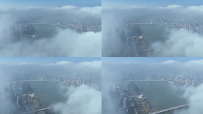 航拍于都城区大雾云海