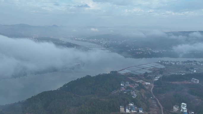 航拍于都河交汇处