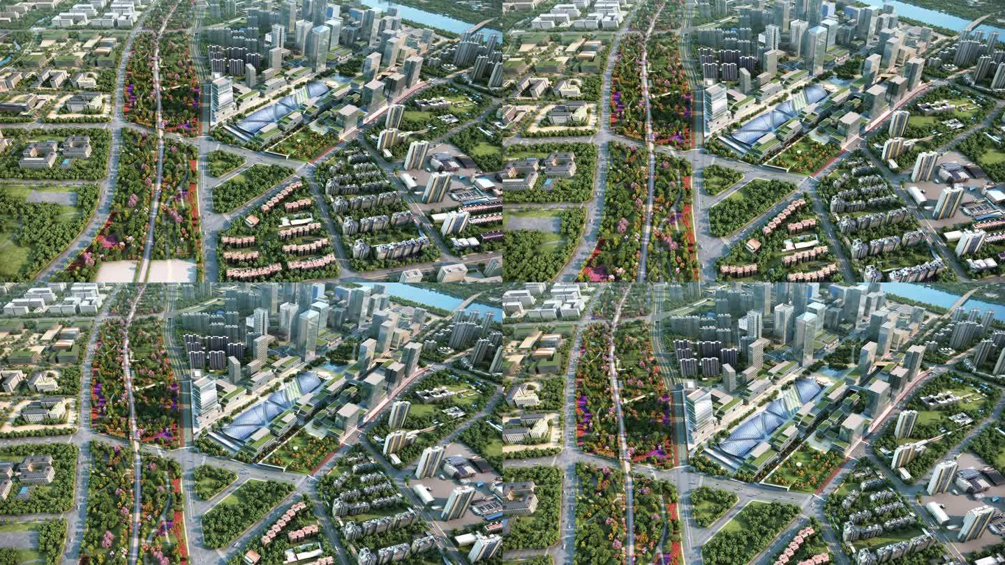北京通州鸟瞰城市绿道生态河道规划航拍