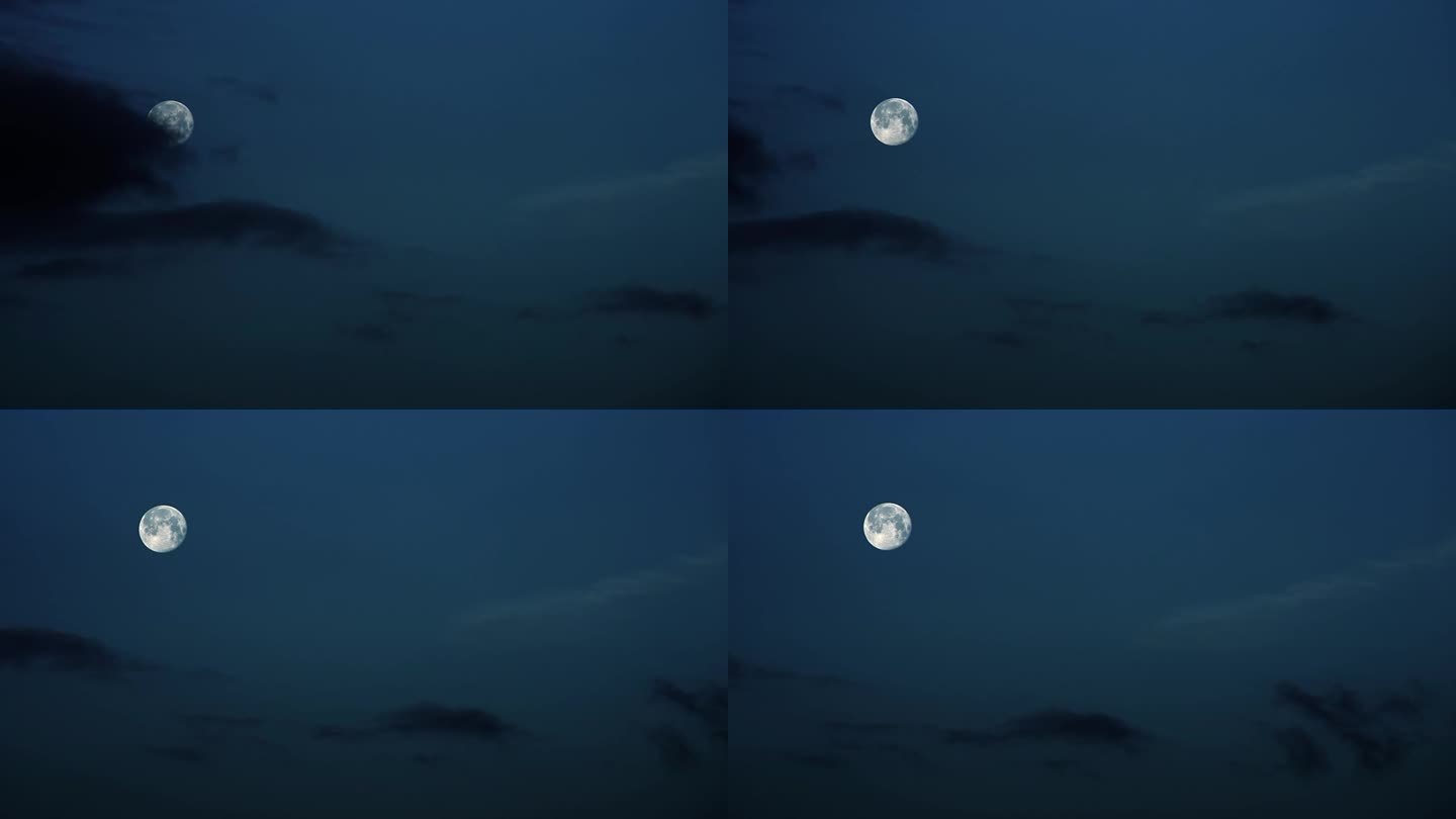 月亮从云后露出来。