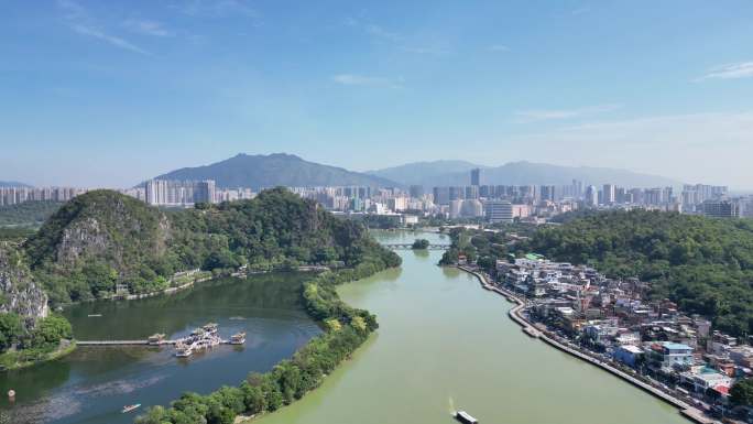 航拍肇庆七星岩景区