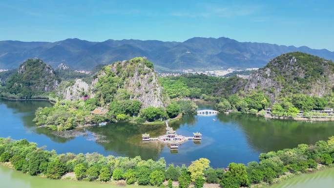 航拍肇庆七星岩景区