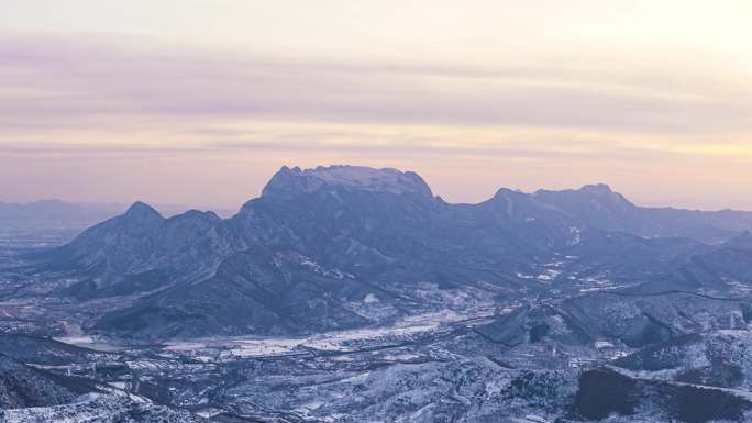 郑州登封嵩山雪景720全景