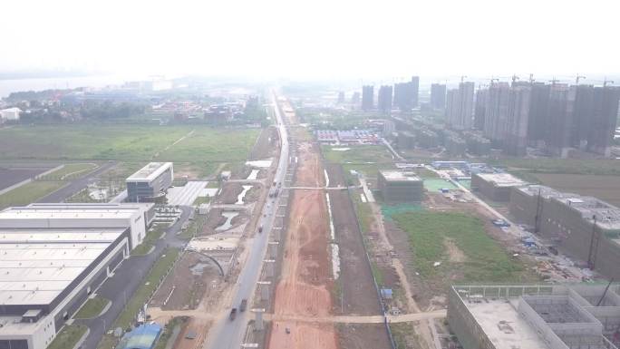 武汉 高架施工 航天大道 航拍4K 工地