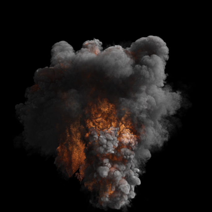 火山喷射火焰烟雾