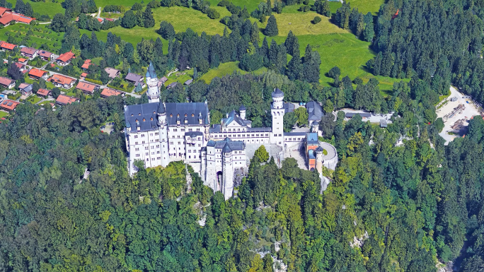 德国城堡 城堡航拍 童话