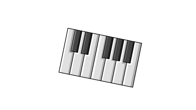 钢琴键盘图标的动画视频