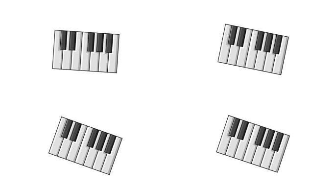 钢琴键盘图标的动画视频