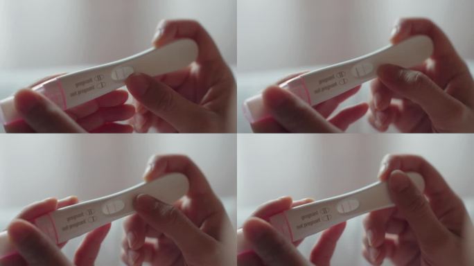 女性手妊娠试验阳性