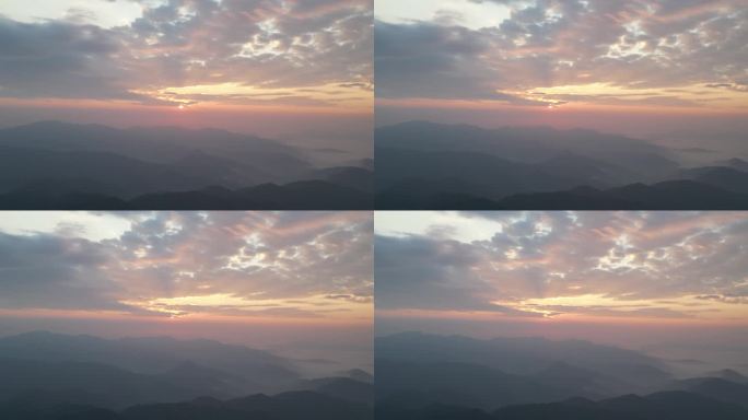 日出云霞  大气山脉背景素材长镜头