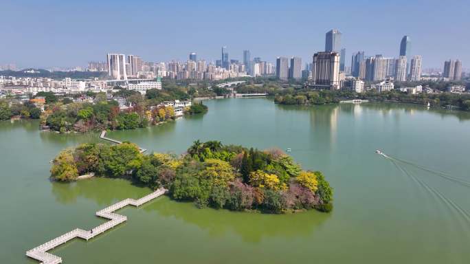 4K航拍广东省惠州西湖风景区3