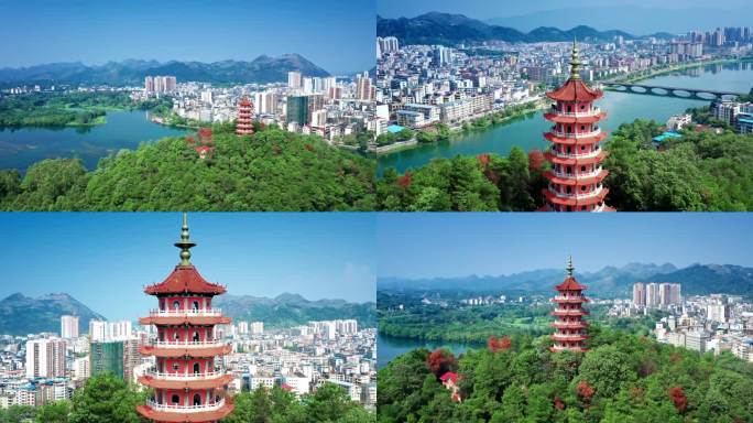 桂林全州县航拍雷公塔