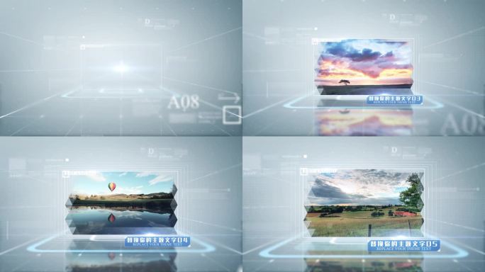 简洁科技图片展示AE模板