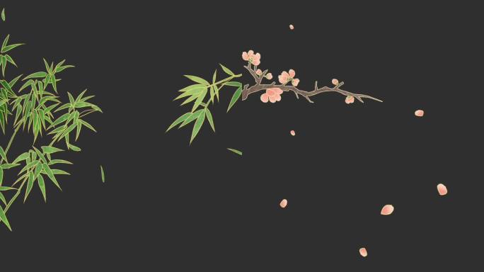 【竖版视频包装元素】竹子-花-草