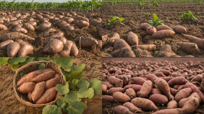 红薯种植土地视频素材