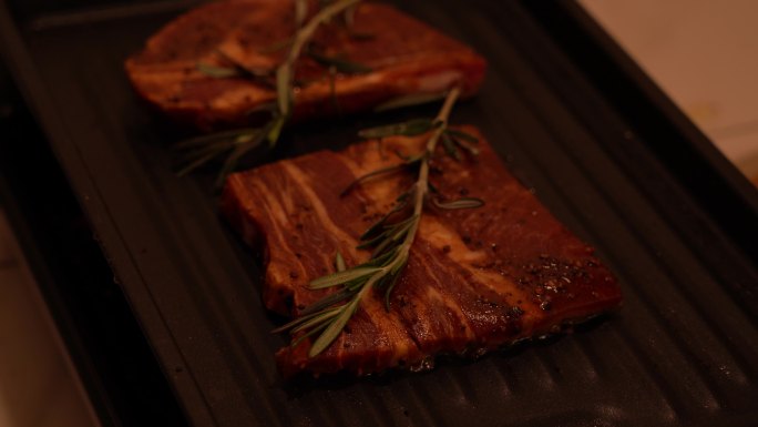 铁板烧烤烤肉食物特写