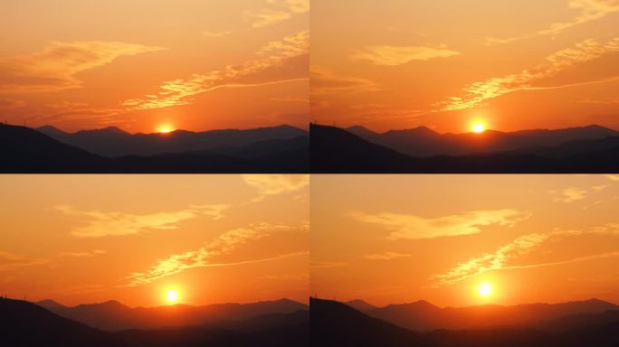 日出群山山顶天空太阳升起朝阳晨曦朝霞唯美