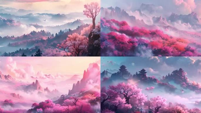 4k宽屏唯美浪漫桃花源