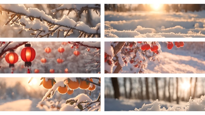 冬日暖阳 腊八春节 立春雪景 唯美雪景