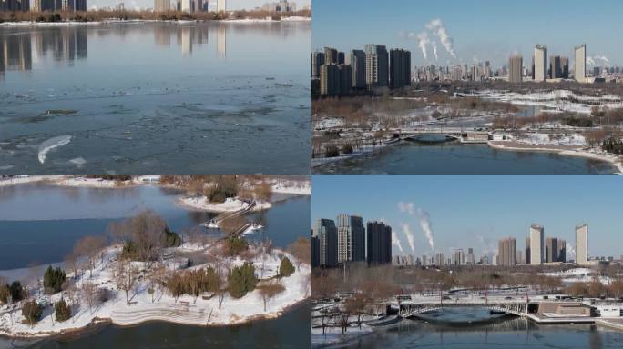 德州市长河公园雪景