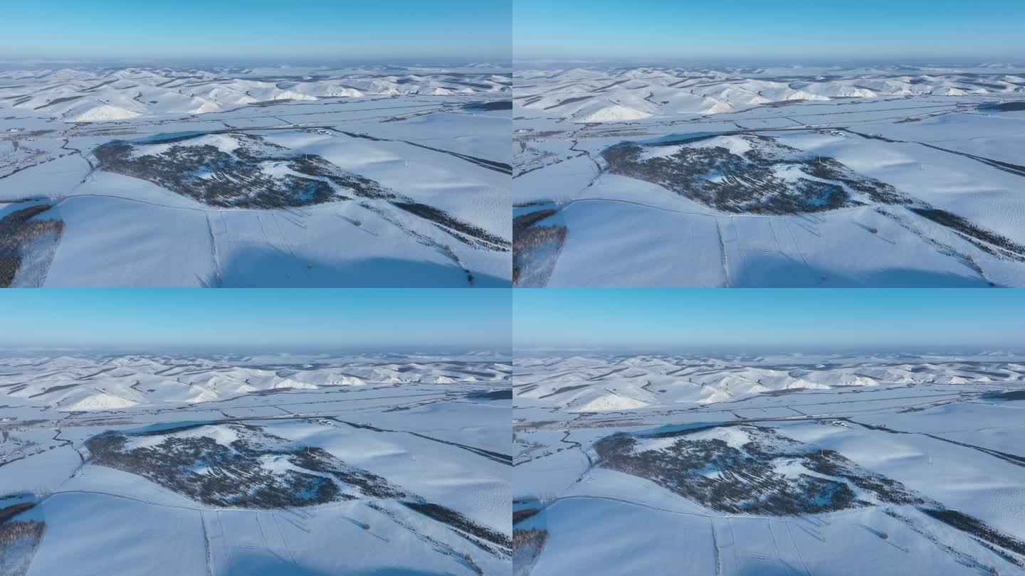 大兴安岭冬季雪景山峦起伏雪岭逶迤 (1)