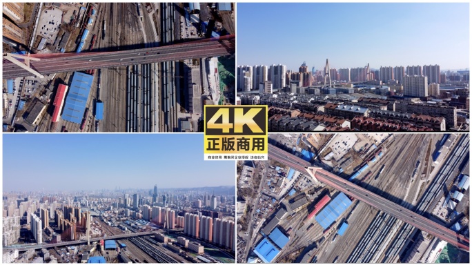 济南纬六路高架桥4K视频素材