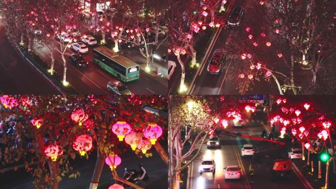 郑州春节气氛彩灯