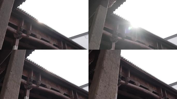 古建筑的房檐光线变化
