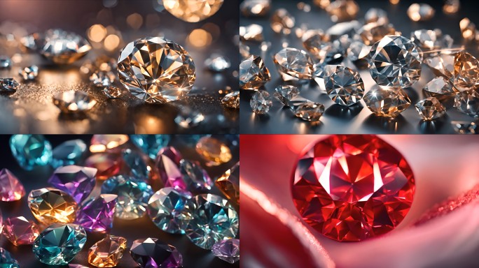 钻石璀璨宝石4K素材