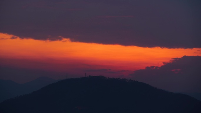 黄昏晚霞延时日落夕阳傍晚天空唯美火烧云