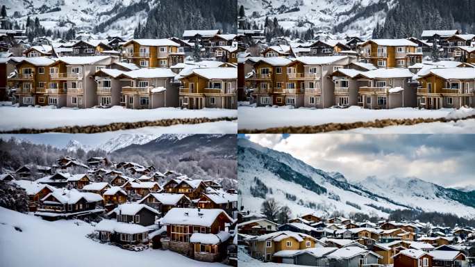 雪山下的村庄