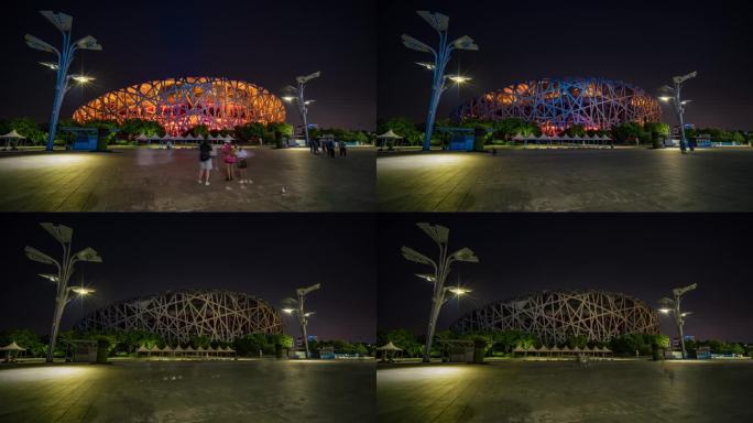 北京奥林匹克公园鸟巢灯光秀延时3