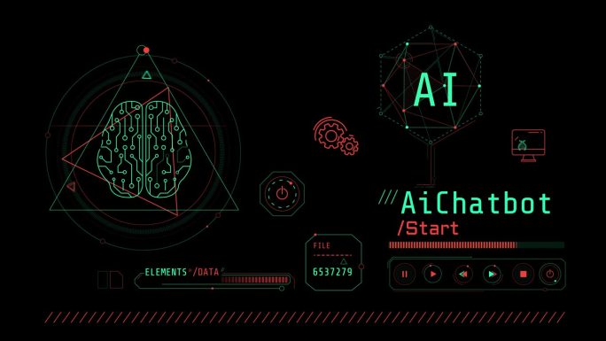 alpha频道上认知计算和AI聊天机器人的信息图。