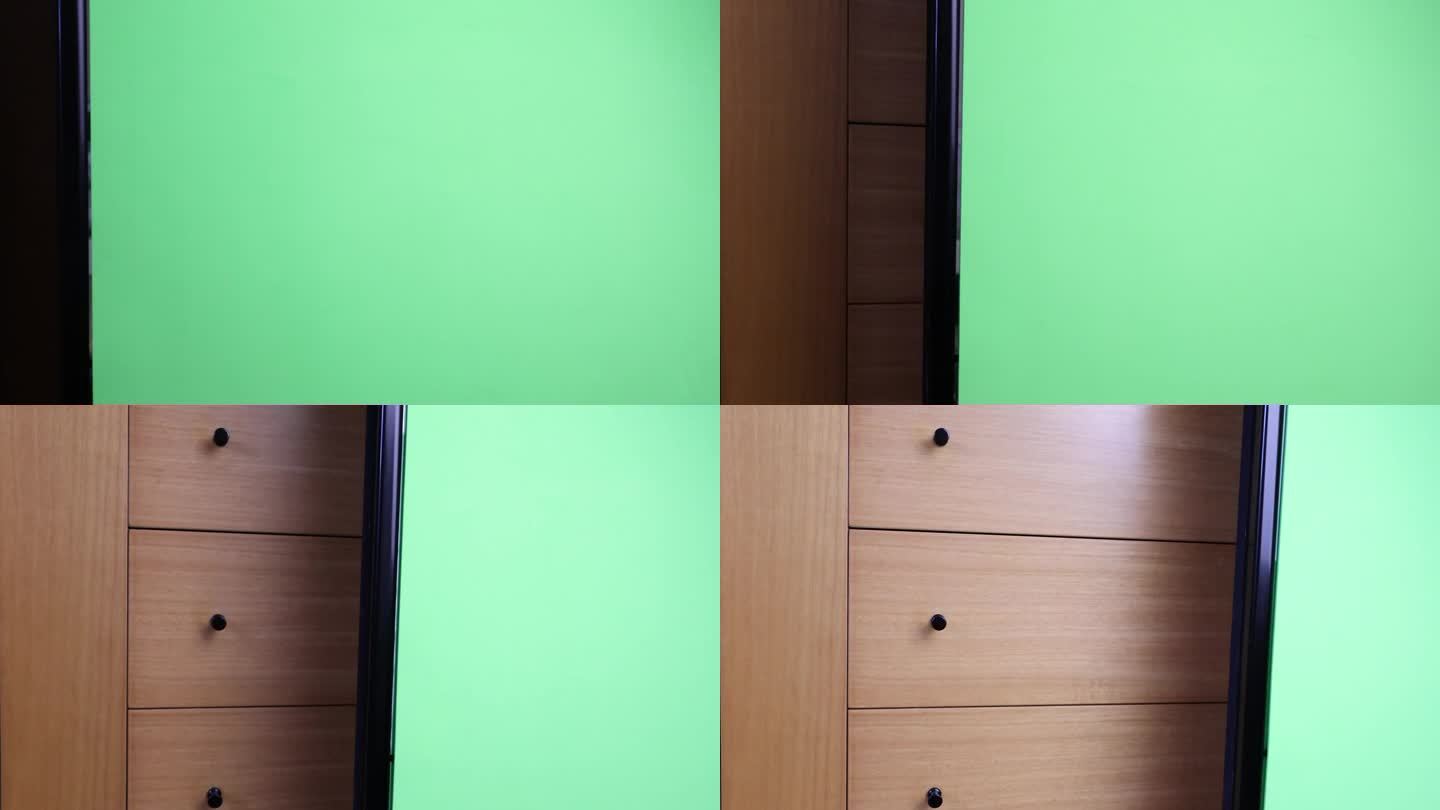 用绿幕色度键打开滑动衣柜门