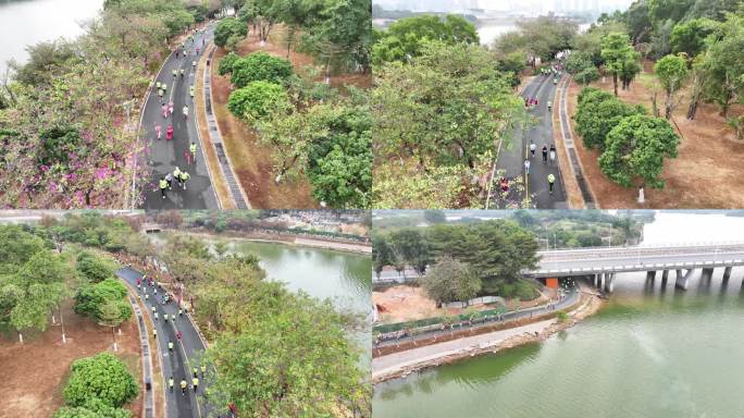 2024东莞松山湖首届马拉松航拍