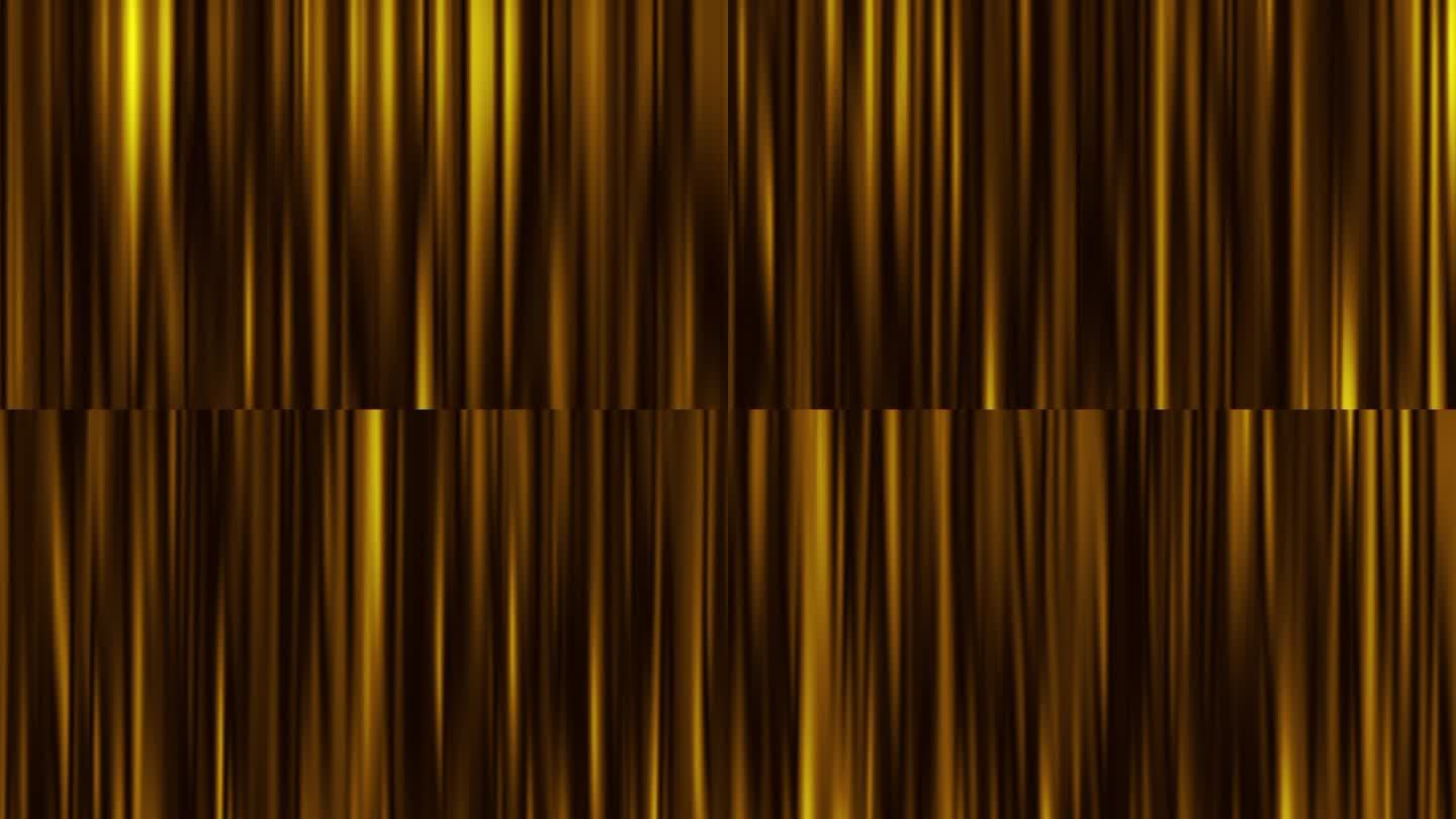 动画循环暗黄金色的光线闪烁的垂直线。摘要CG动画扭曲渐变光迹运动。4K未来的几何条纹图案移动发光条纹